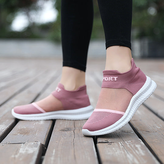 Damen Sportliche Slip-On Laufschuhe mit atmungsaktivem Gewebe und flexiblem Design R&B