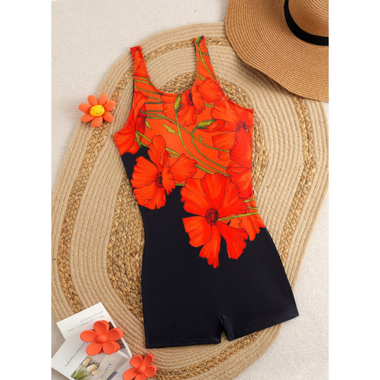 Damen Sportlicher Schwimmanzug mit stylischem Grafikdesign R&B
