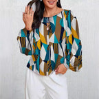 Damen Modische Bluse mit geometrischem Design R&B