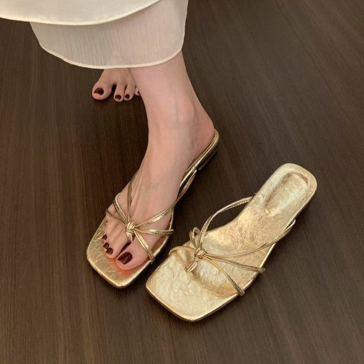 Damen Trendige Flip-Flop-Sandalen mit elegantem Knoten-Design und anatomischer Passform R&B