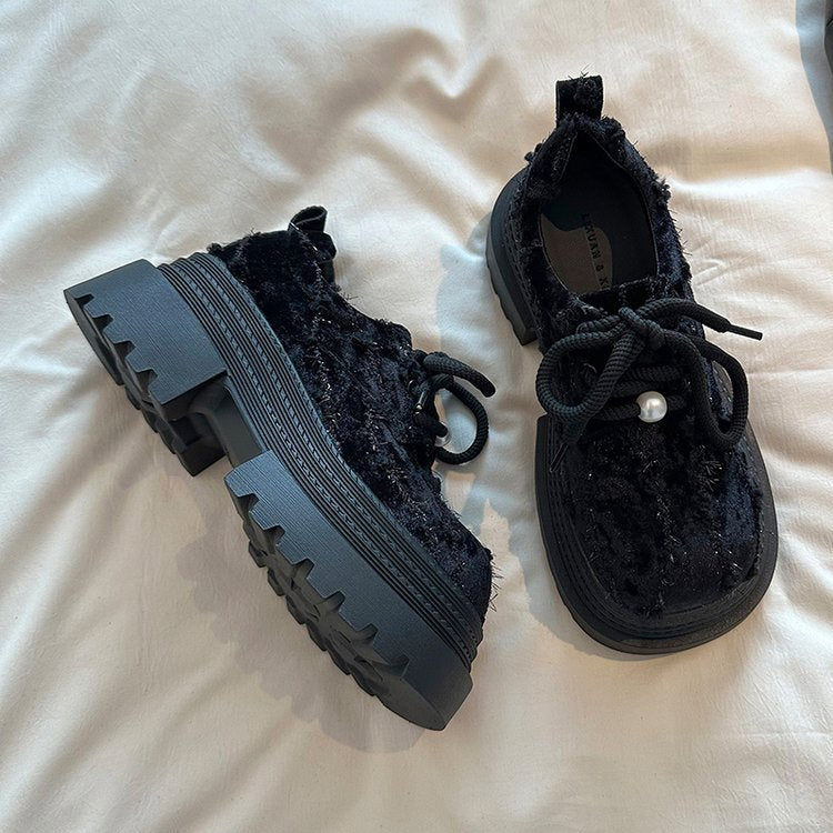 Damen Chunky Plattform-Sneaker mit strukturiertem Obermaterial und modischer Schnürung R&B
