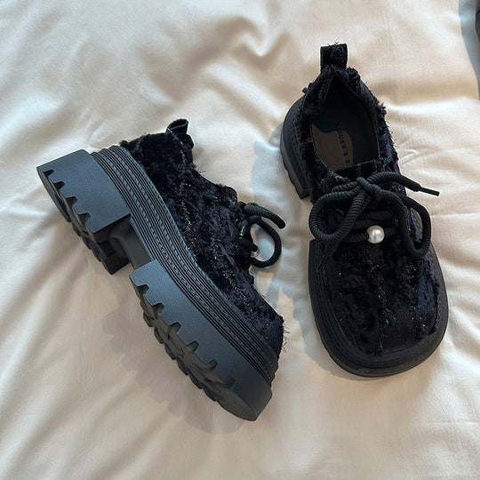 Damen Chunky Plattform-Sneaker mit strukturiertem Obermaterial und modischer Schnürung R&B