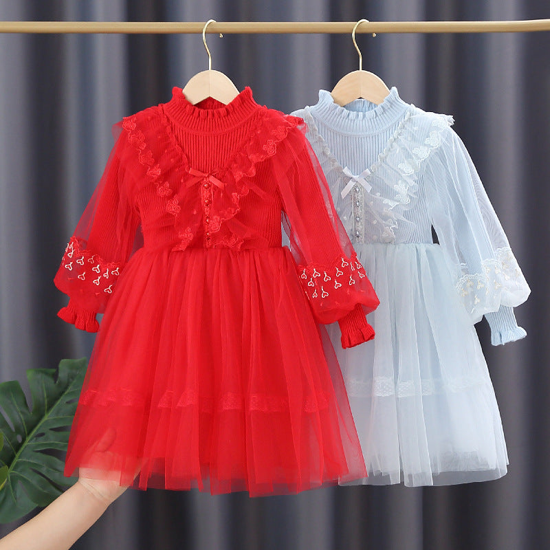 Mädchen festliches Tüllkleid mit Rüschendetails R&B
