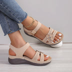 Damen Komfortable Sandalen mit verstellbarem Riemen und elegantem Blumendesign