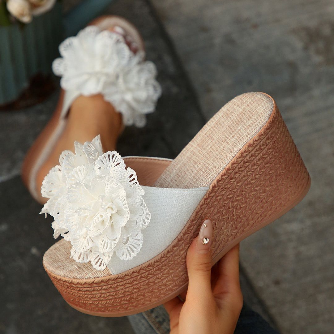 Damen Wedge-Sandalen mit floraler Applikation R&B