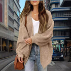 Damen Grobstrick Cardigan mit weitem Schnitt R&B