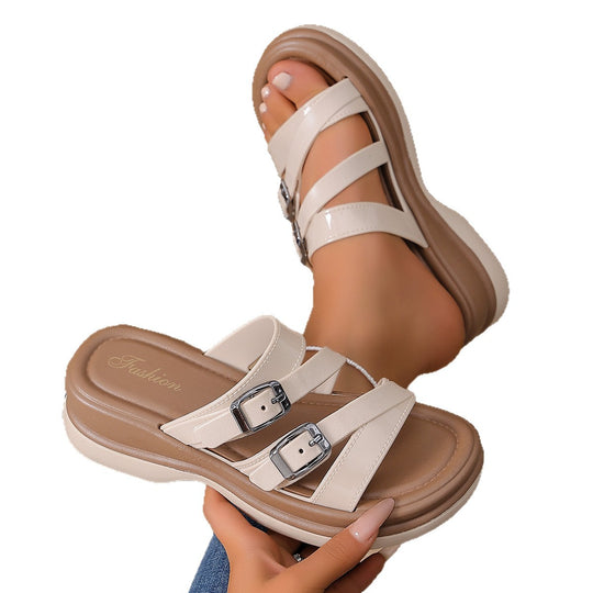 Damen Komfortable Sandalen mit verstellbaren Schnallen R&B