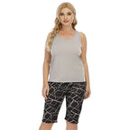 Damen Sportliche Leggings mit geometrischem Muster R&B
