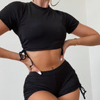 Damen Crop-Top und Shorts Set