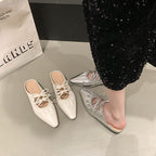 Damen elegante Mules mit Schnürdetail R&B