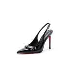 Damen Slingback Pumps mit glänzendem Obermaterial R&B