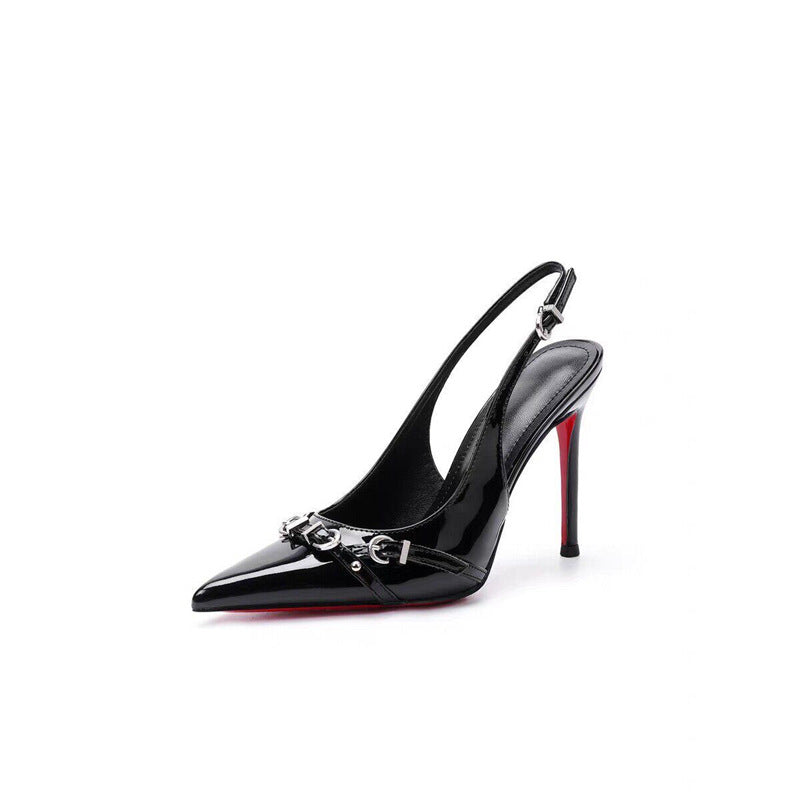 Damen Slingback Pumps mit glänzendem Obermaterial R&B