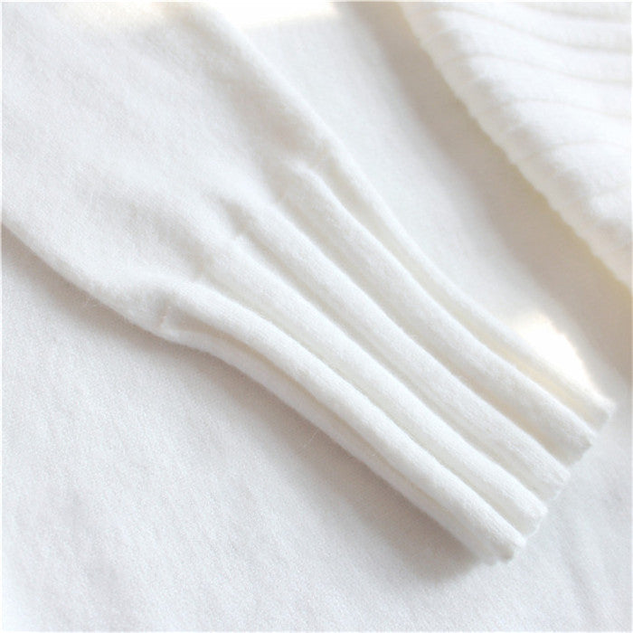 Damen Oversized Rollkragenpullover mit geschlitzten Ärmeln und Rippstruktur
