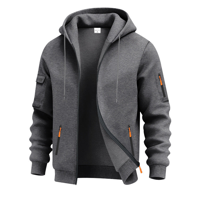 Herren funktionale Kapuzenjacke mit technischen Taschen R&B