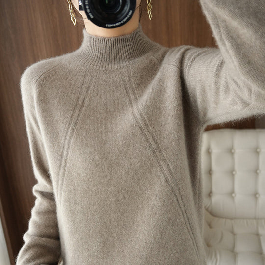 Damen kuscheliger Rollkragenpullover aus feinem Material mit lässigem Schnitt R&B