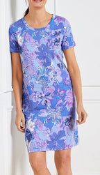 Damen Kurzarmkleid mit floralem Druck R&B