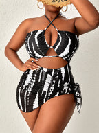 Damen Bikini-Set mit modischem Wickeldetail und hohem Beinausschnitt R&B