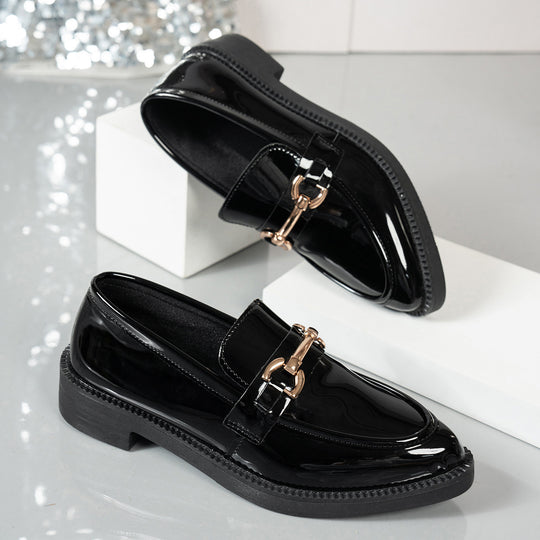 Damen elegante Loafers mit modischer Schnallenverzierung R&B