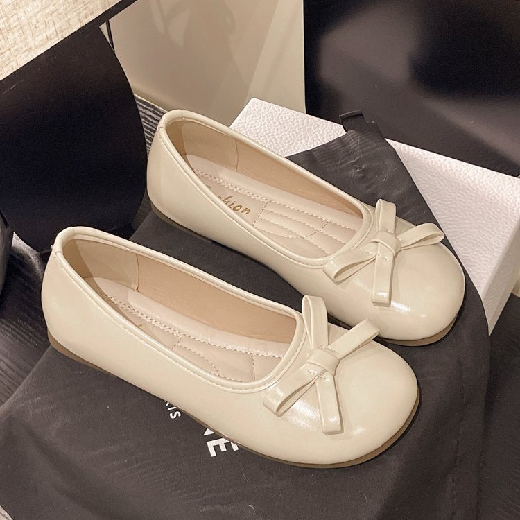 Damen elegante Ballerinas mit zierlichem Schleifenakzent R&B