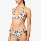 Damen Triangel-Bikini mit verstellbaren Trägern und geometrischem Muster R&B