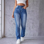 Damen Bootcut-Jeans mit hohem Taillenbund und Stretch-Anteil R&B