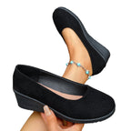 Damen Komfortable Ballerinas mit Keilabsatz