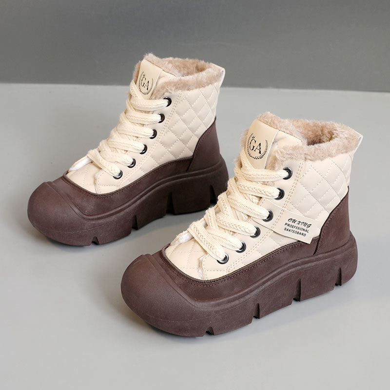 Damen Winterliche High-Top Stiefel mit kuscheligem Innenfutter und rutschfester Sohle R&B