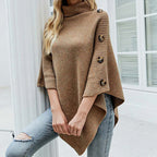 R&B | Poncho mit Knopfdetails Akryl Elegant und Warm