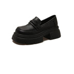 Damen Modische Loafers mit glänzender Oberfläche und robustem Plateau R&B