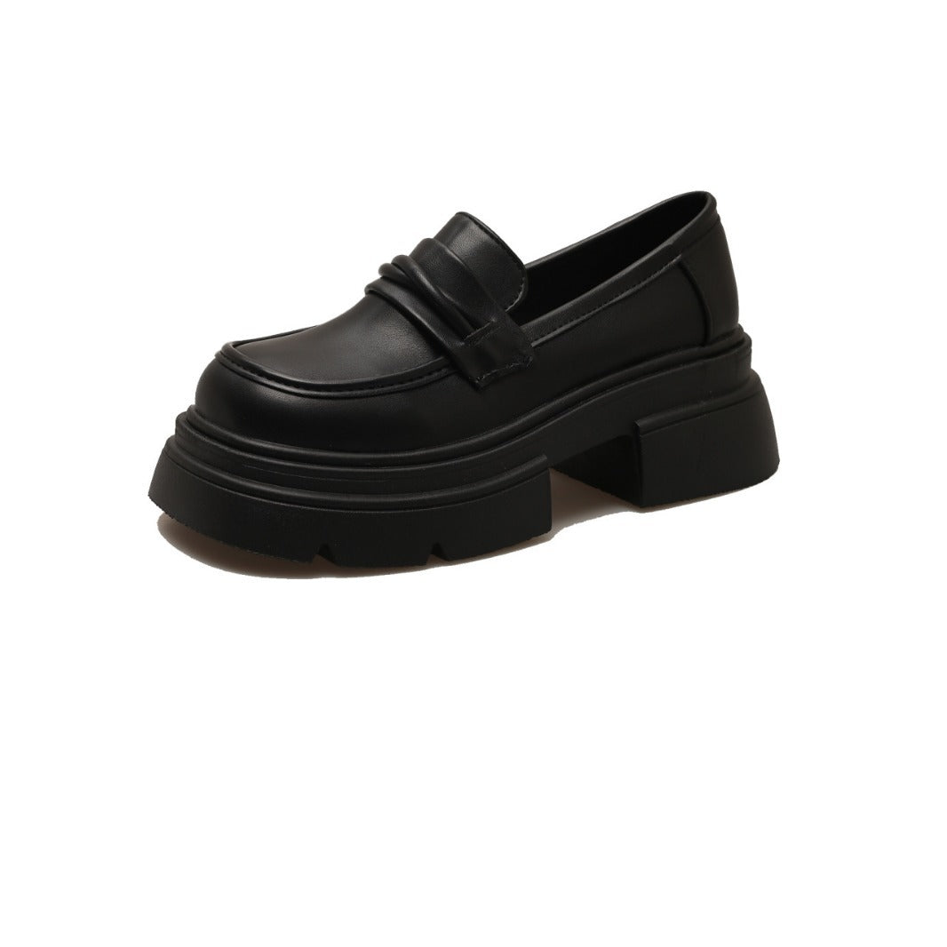 Damen Modische Loafers mit glänzender Oberfläche und robustem Plateau R&B