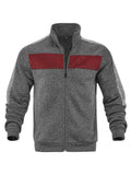Herren Sportliche Fleecejacke mit hohem Kragen und reflektierenden Akzenten R&B