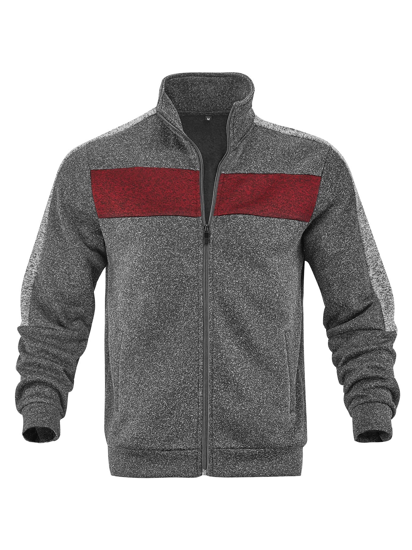 Herren Sportliche Fleecejacke mit hohem Kragen und reflektierenden Akzenten R&B