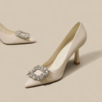 Damen elegante Stiletto-Pumps mit funkelnder Strass-Schnalle R&B