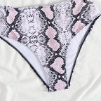 Damen modern geschnittenes Bikini-Set mit Schlangenmuster R&B
