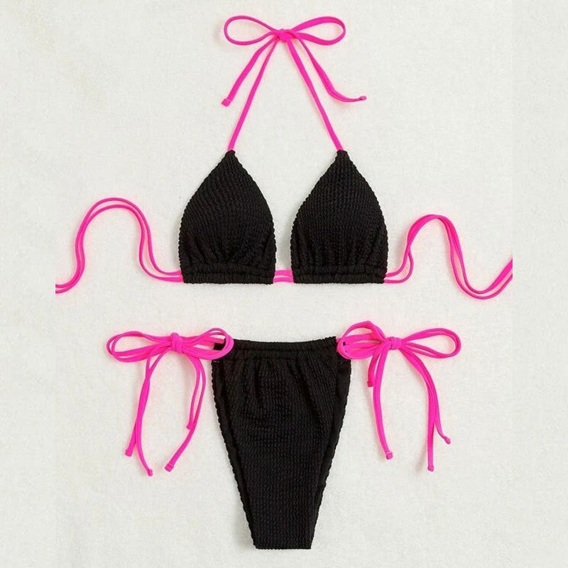 Damen Triangel-Bikini mit raffinierten Schnürdetails