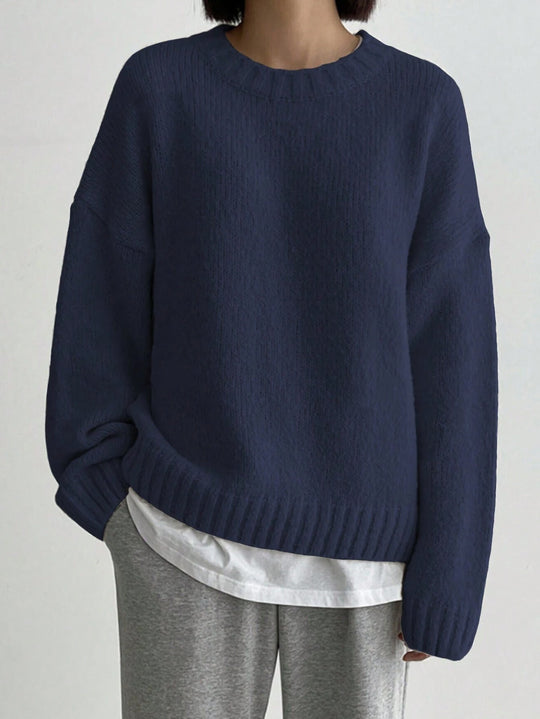 R&B | Pullover - Damen Herbst Oversized Rundhals Strickpullover