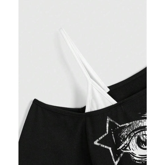 Damen kreatives T-Shirt mit asymmetrischem Design R&B