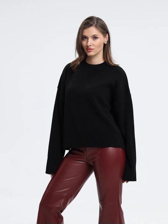 Damen Bequemer Pullover mit Oversized-Schnitt und breiten Ärmeln R&B