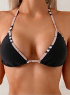 Damen Triangel-Bikini mit modischem Schnitt und verstellbaren Trägern R&B