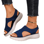 Damen Komfortable Keilsandalen mit atmungsaktiver Obermaterialstruktur und flexiblem Fußbett R&B
