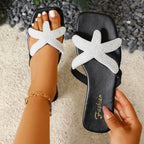 Damen Modische Riemchen-Sandalen mit funkelnden Applikationen R&B