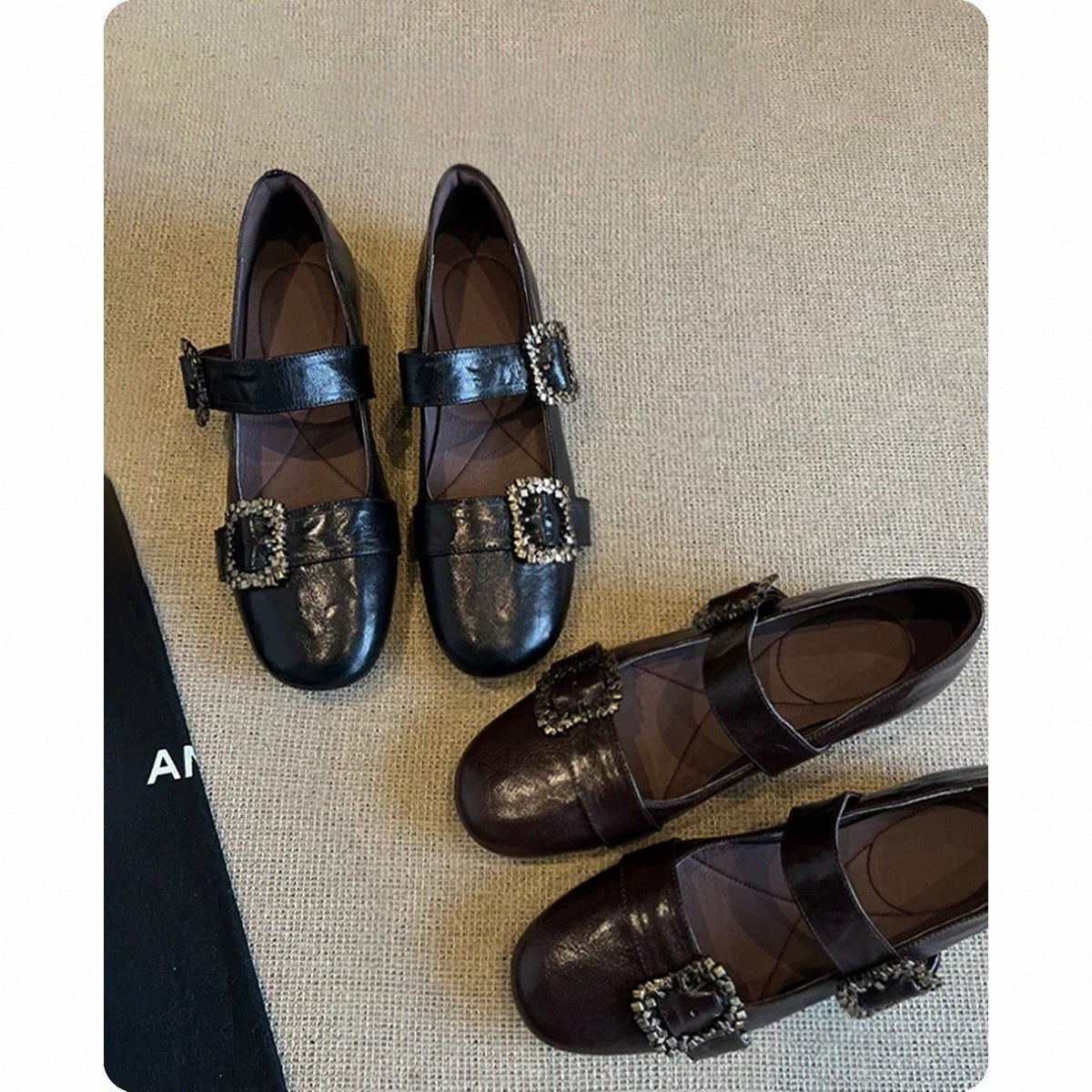 Damen elegante Ballerinas mit dekorativen Schnallen R&B
