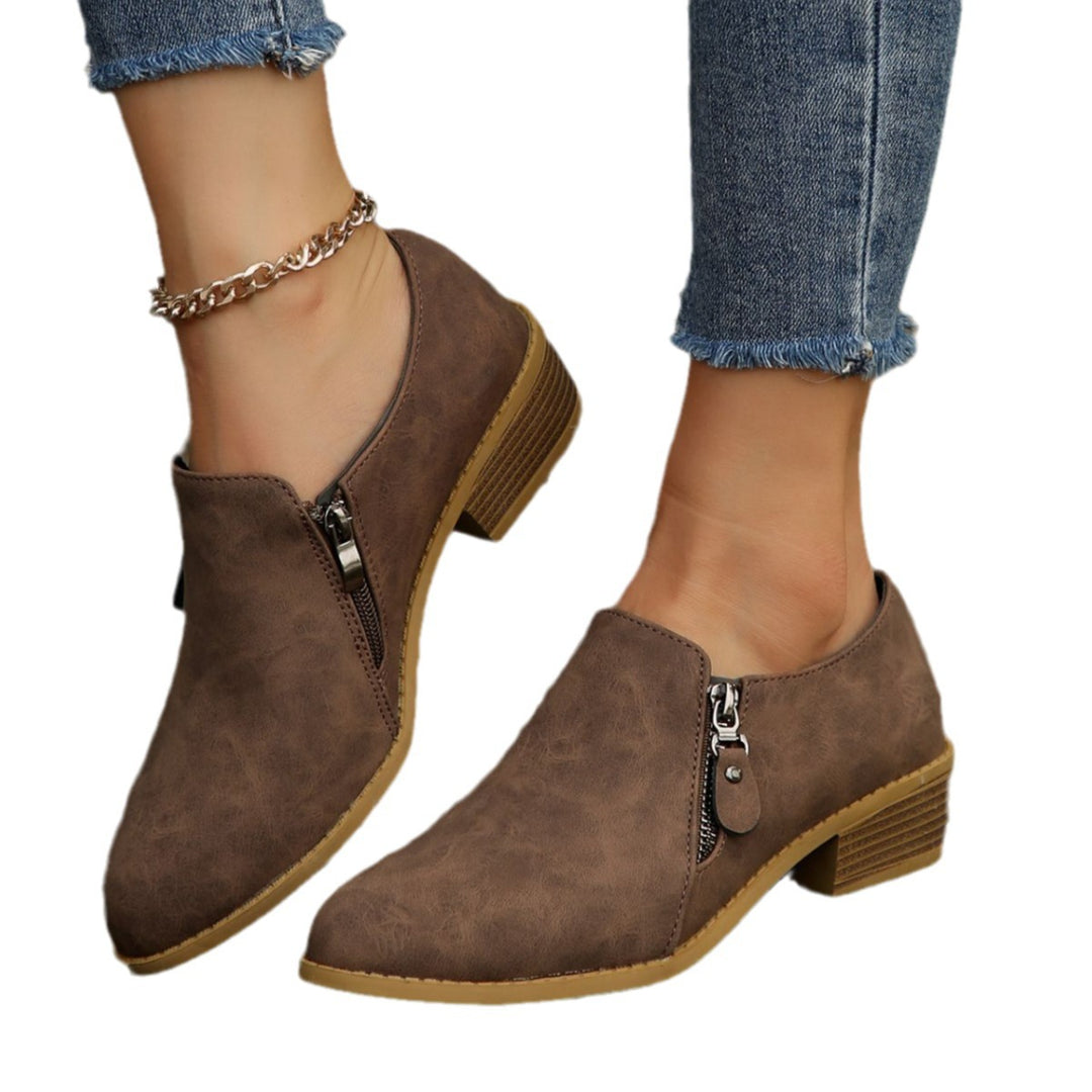 Damen modische Stiefeletten mit elegantem Reißverschlussdesign R&B