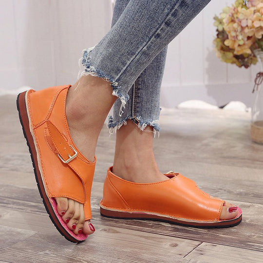 Damen Komfortable Zehensteg-Sandalen mit verstellbarem Riemen und anatomischem Fußbett R&B