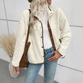 Damen Kuschelige Fleecejacke mit Kontrastelementen