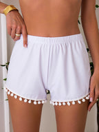 Damen Sommerliche Badeshorts mit verspieltem Pompon-Dekor R&B