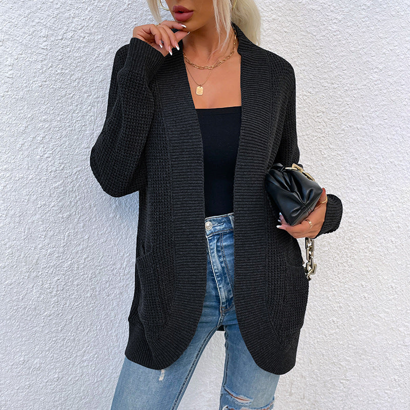 Damen Strickjacke mit lässiger Passform und offenen Taschen