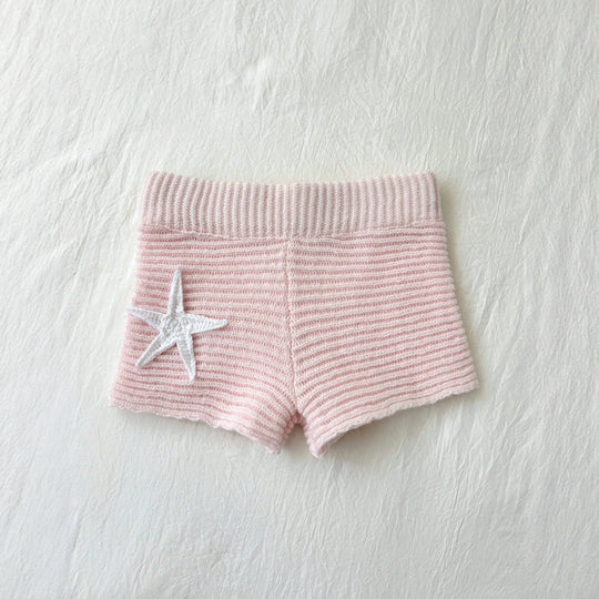 Damen kurze Strickshorts mit maritimer Applikation R&B