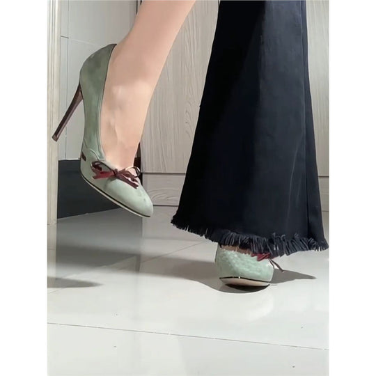 Damen elegante Ballerina-Pumps mit dekorativer Schleifenverzierung R&B