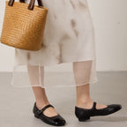 Damen Ballerinas mit verstellbarem Riemen und elegantem Kettenakzent R&B